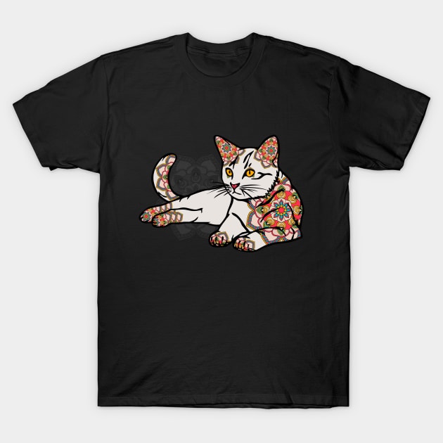 Mandala Tattoo Cat T-Shirt by X-TrashPanda